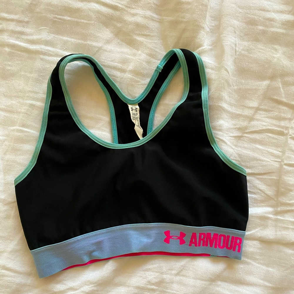 UNDER ARMOUR BLACK & BLUE SPORTS BRA